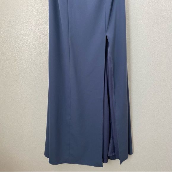 Dessy Collection 3012 Off The Shoulder Crossback Gown Silverstone 4 - Picture 4 of 10